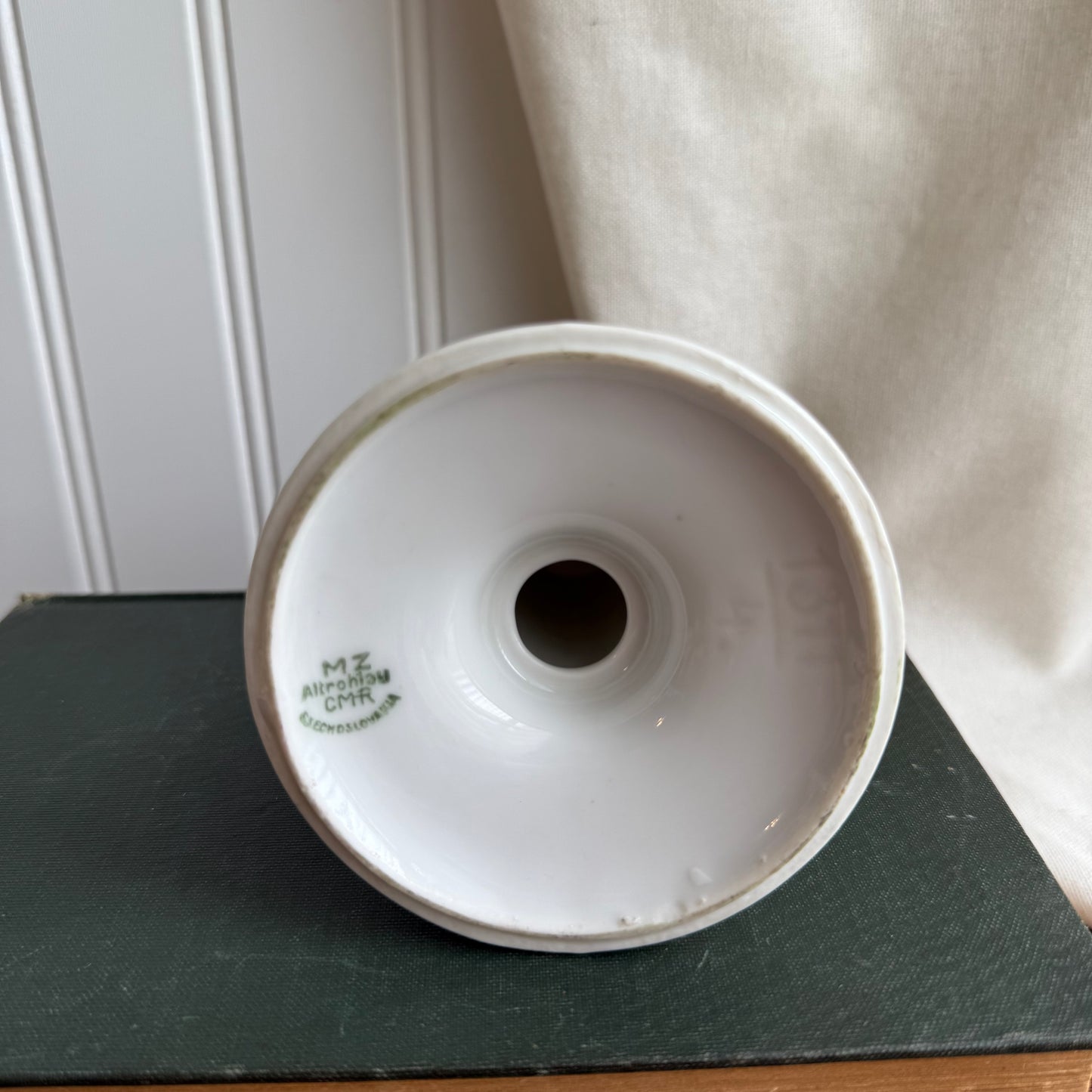 Vintage Porcelain Floral Pillar Candle Holders Slovakia