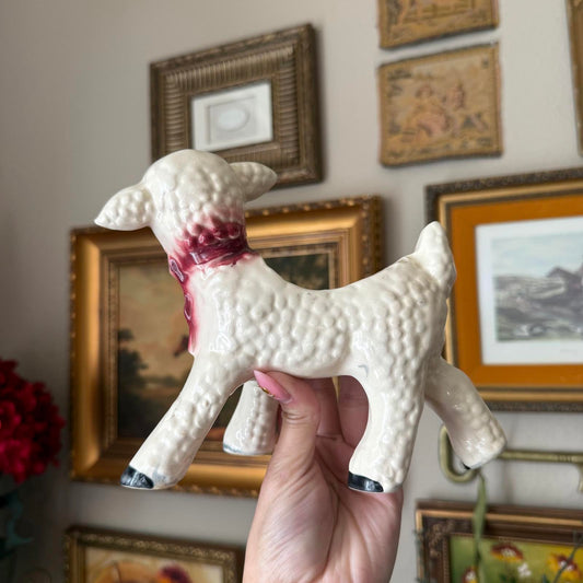Vintage Ceramic Baby Lamb Planter