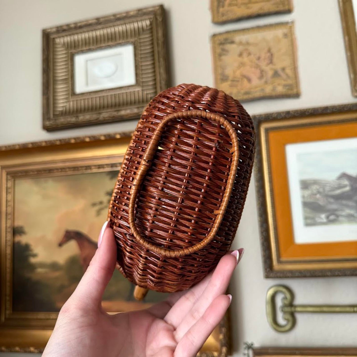 Vintage Wicker Duck Basket