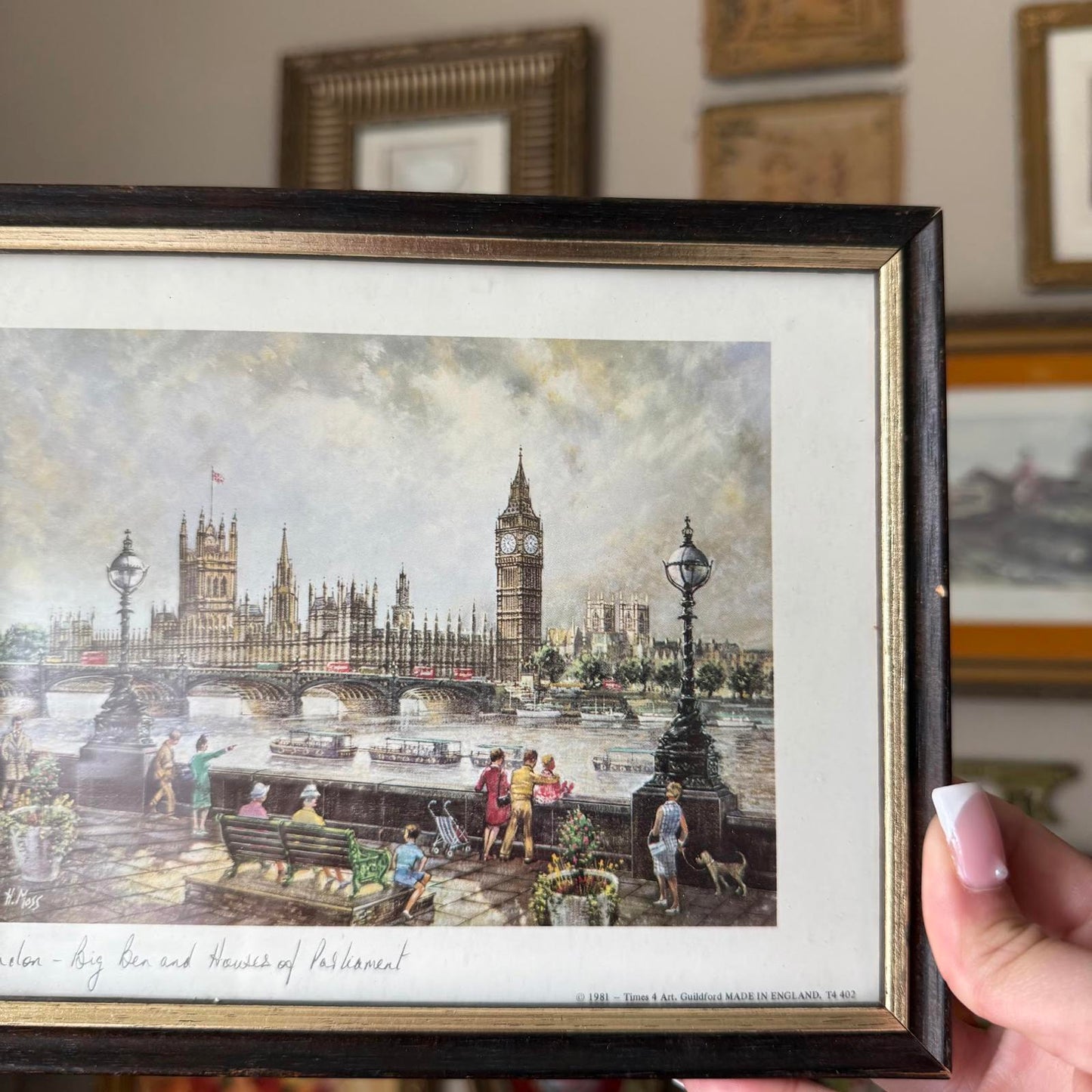 Vintage London Print in Wooden Frame