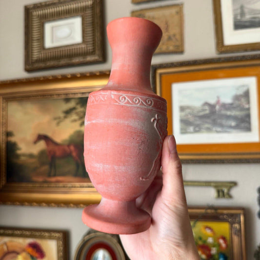 1960s NAPCO Greek Figure Vase Handpainted Red Clay Look