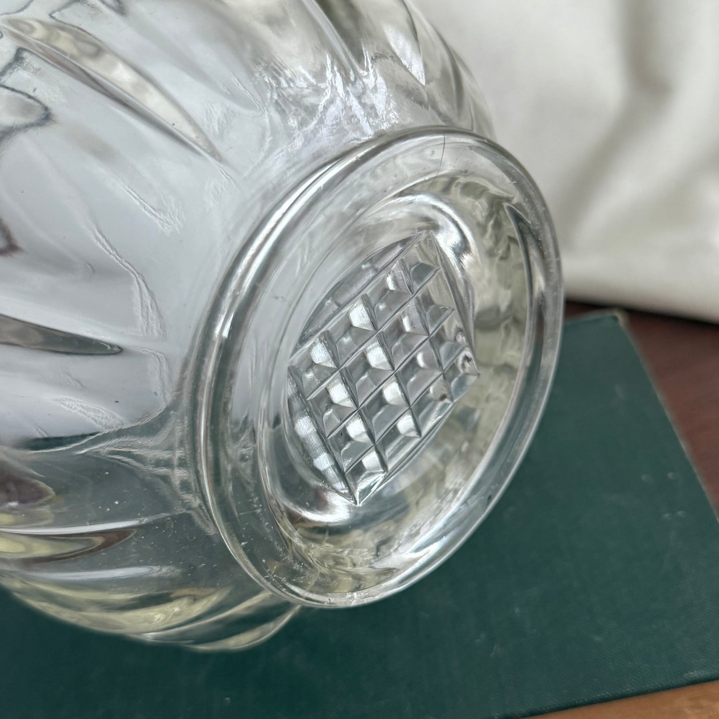 Vintage Diamond Pattern MCM Pressed Ice Bucket