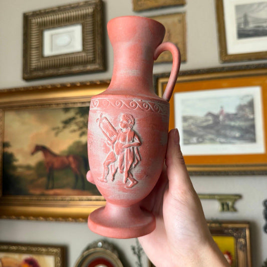 1960s NAPCO Greek Figure Vase Handpainted Red Clay Look