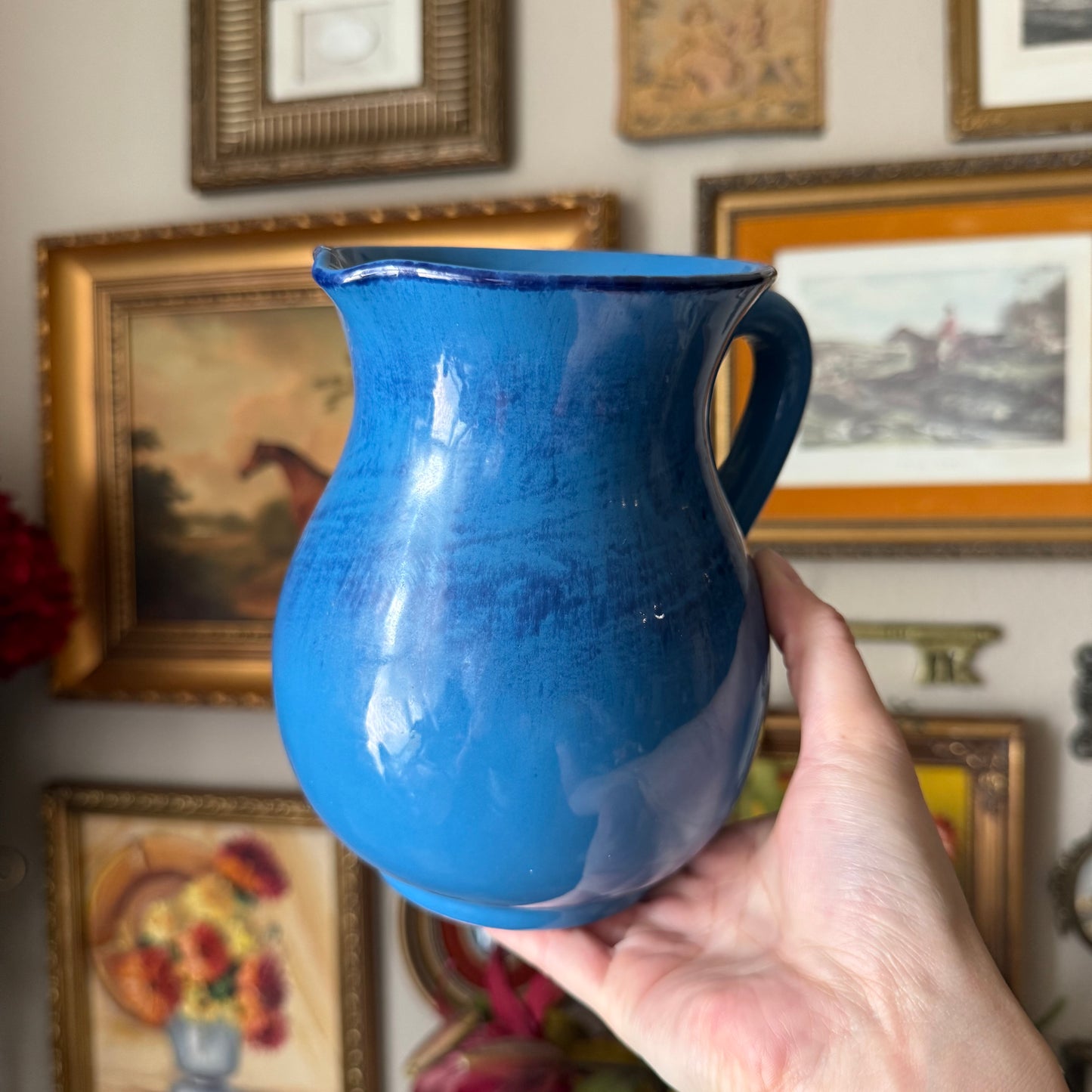 Italy Blue Glazed Pitcher