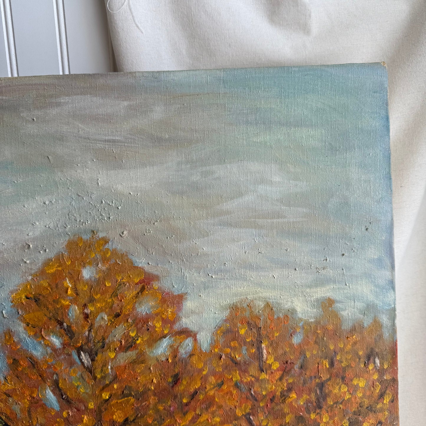 Fall Impressionist Mid Century Painting signed