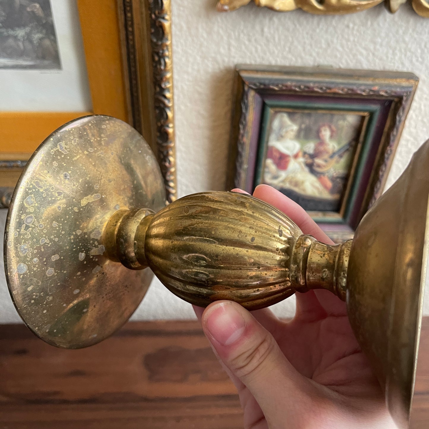 Vintage Brass candle holder pillar