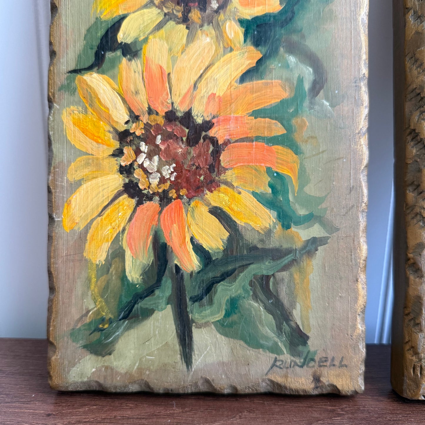 Handpainted Sunflower Wall Plaques Set