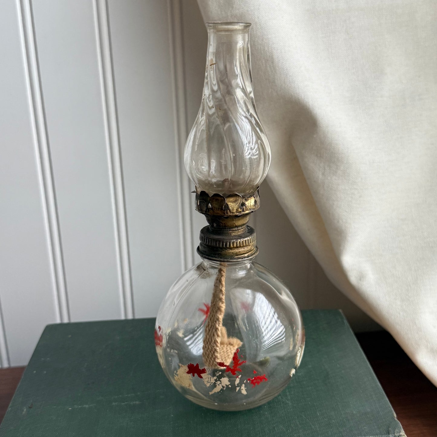 Vintage Miniature Mini Oil Lamp Clear Glass