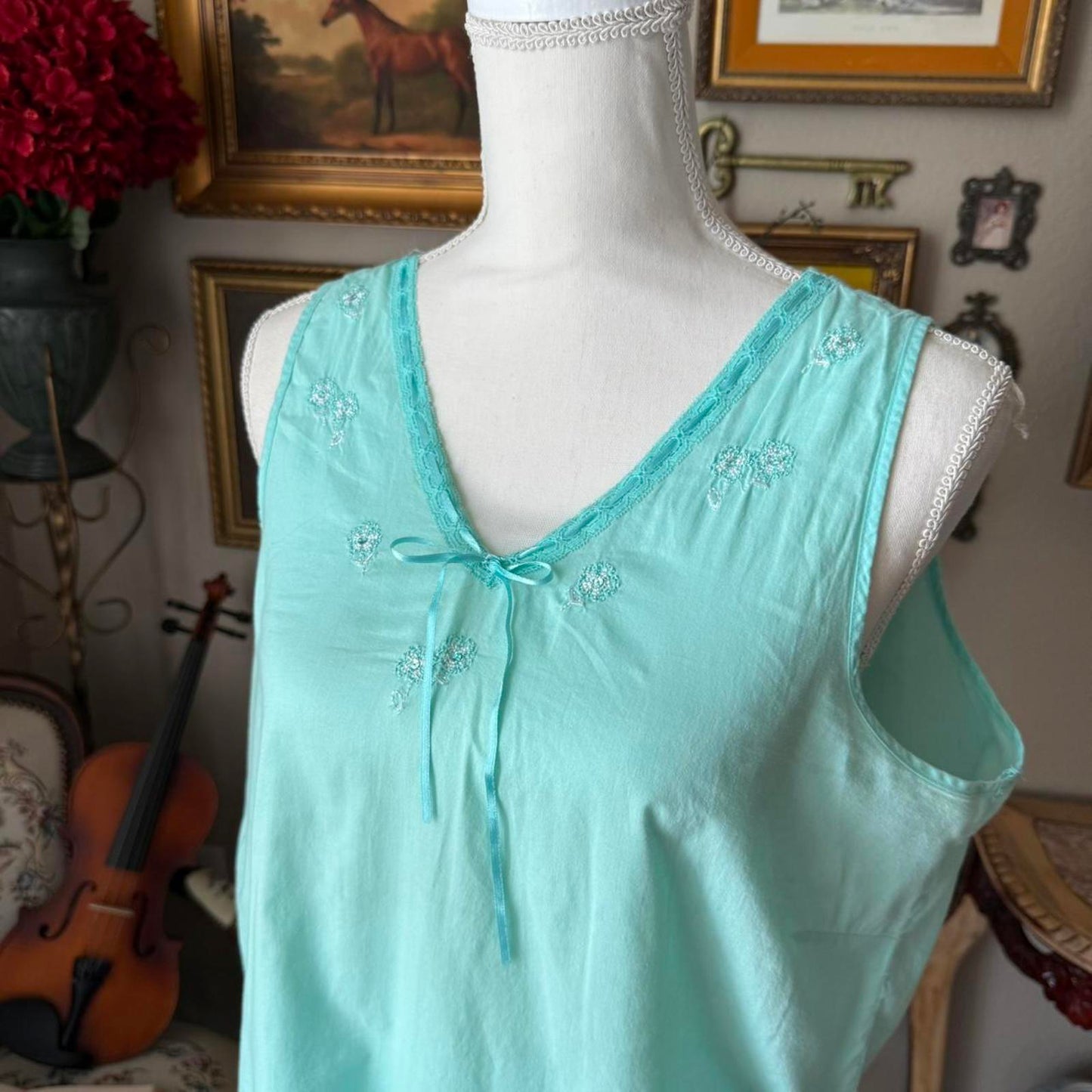 Secret Treasures Women's Blue/Green Pajama