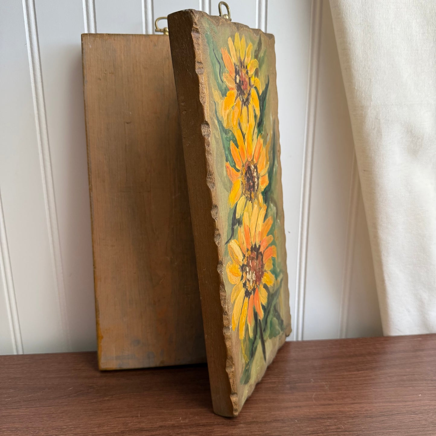 Handpainted Sunflower Wall Plaques Set