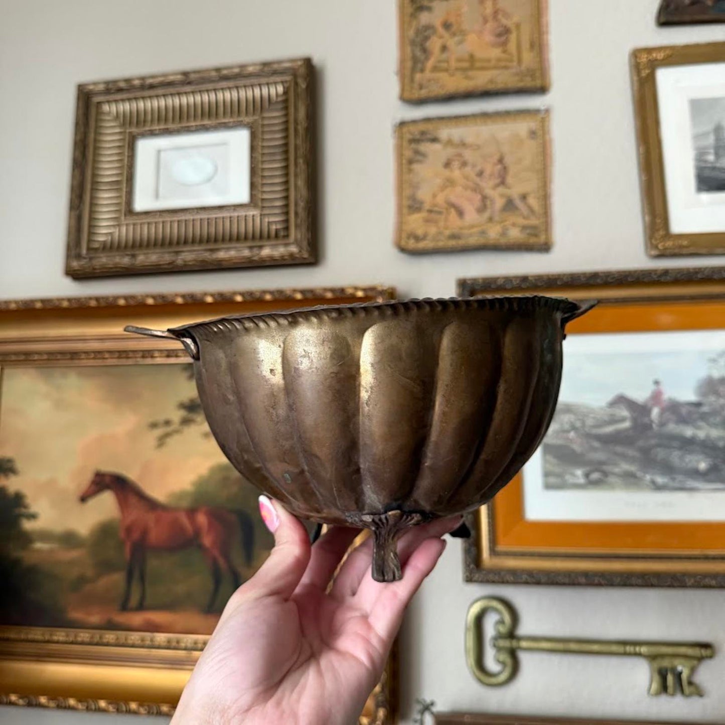 Vintage Brass Footed Bowl