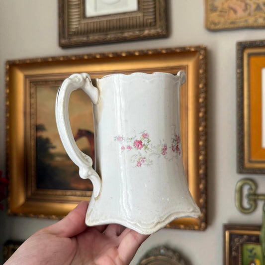 Vintage Hand-Painted Floral Pitcher