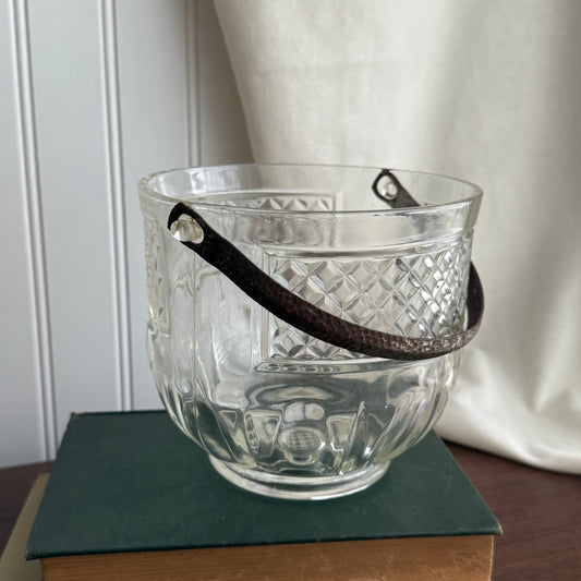 Vintage Diamond Pattern MCM Pressed Ice Bucket