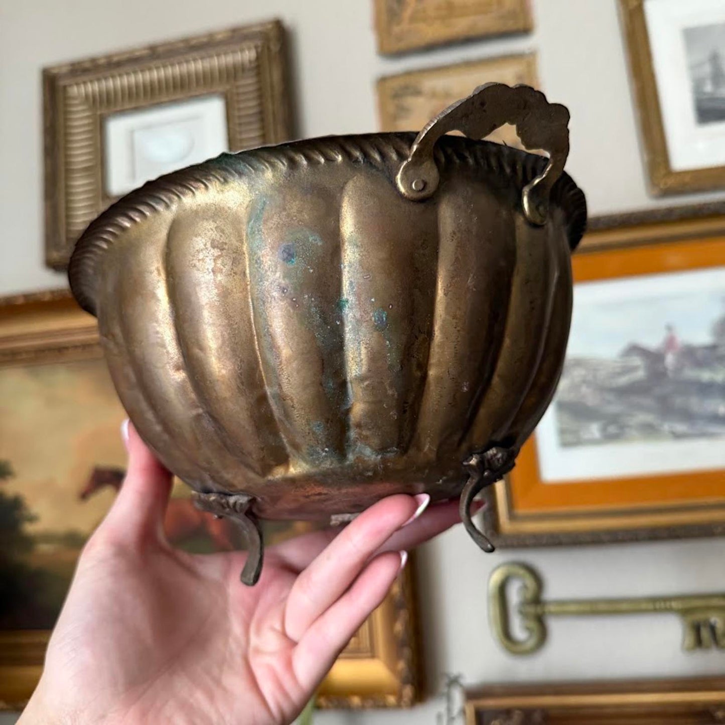 Vintage Brass Footed Bowl