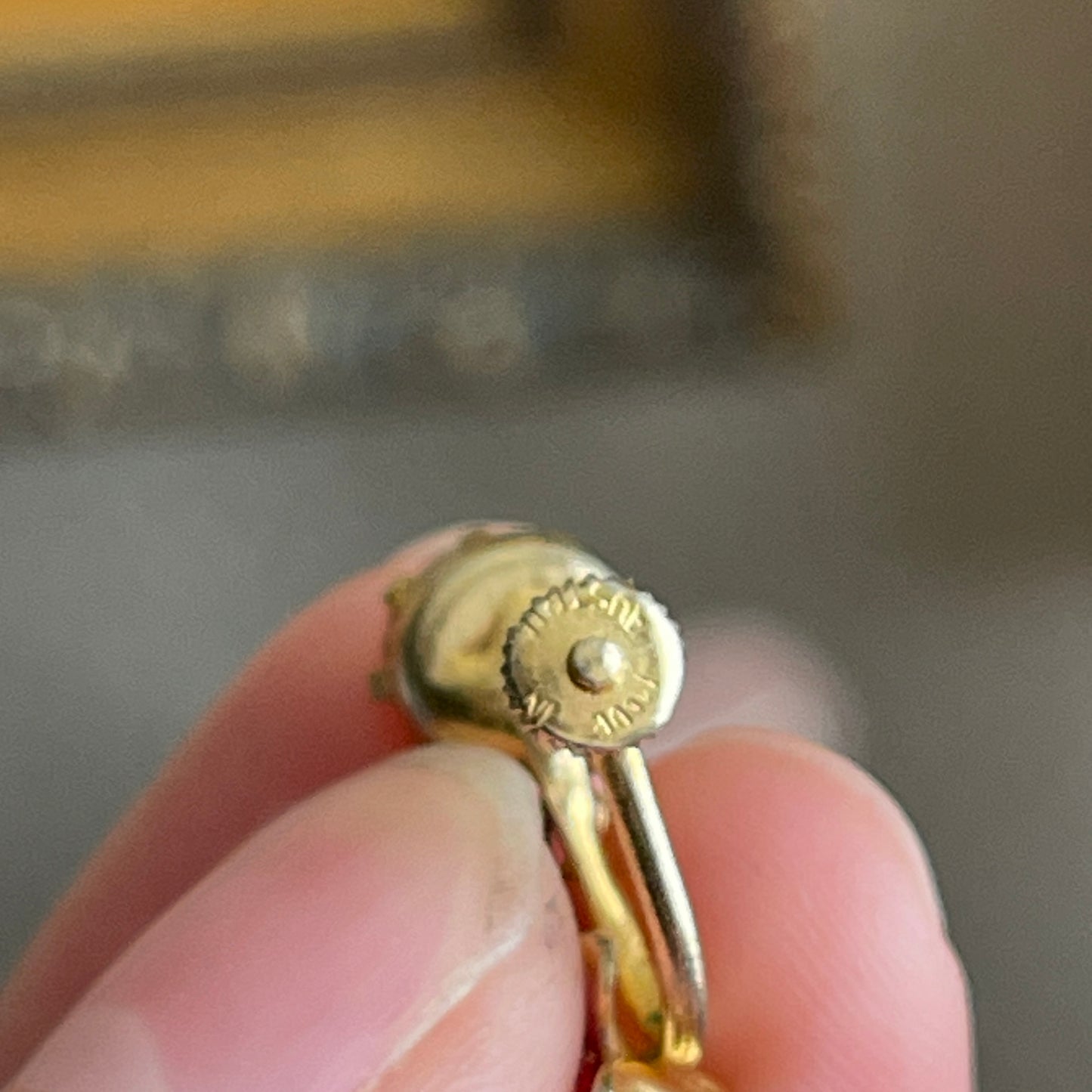 Vintage Pink floral and rhinestone screw back earrings