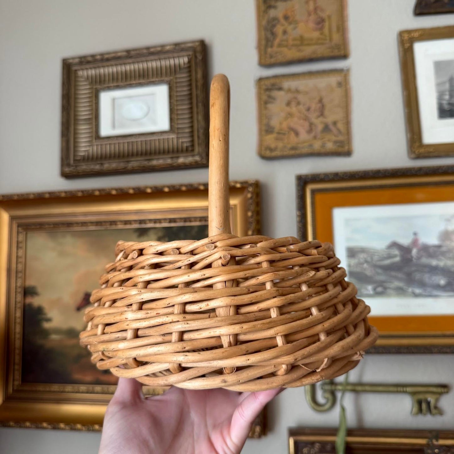 Vintage Round Woven Basket