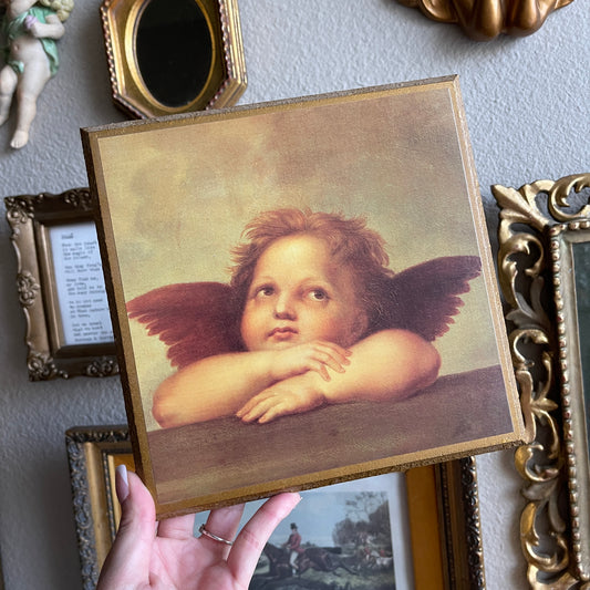 Vintage cherub wall plaques set