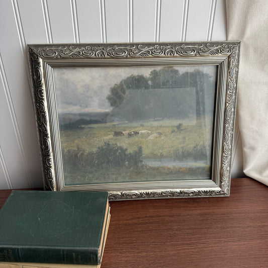 Cows in Landscape canvas Print Framed