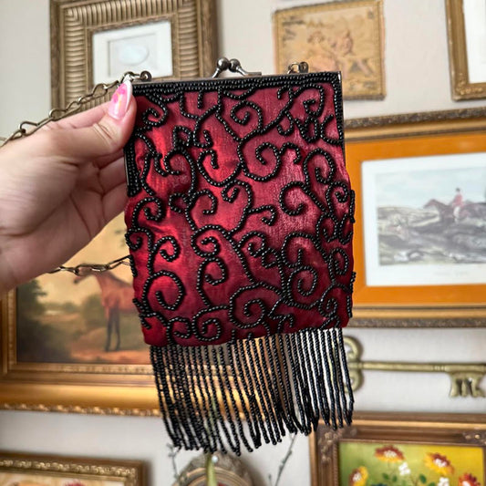 Vintage Y2K Lancome Beaded Crossbody Bag