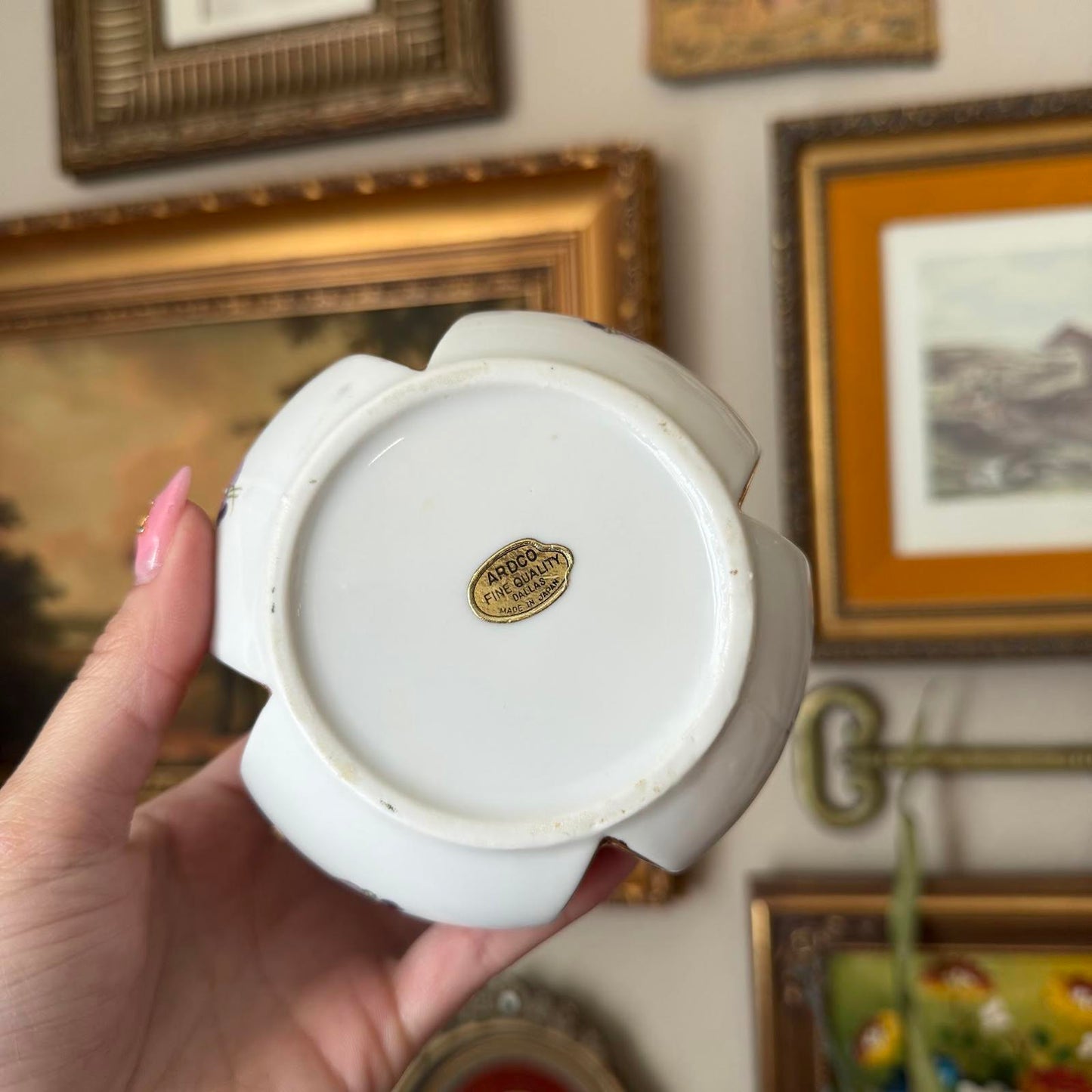 Vintage Hand-Painted Porcelain Floral Trinket Box