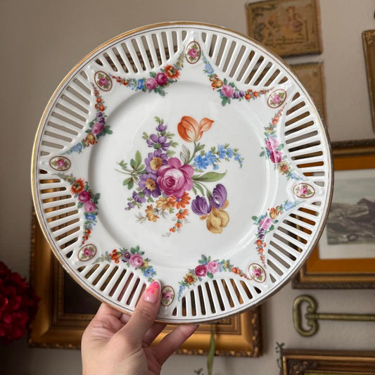 Vintage Bavaria Floral Plate