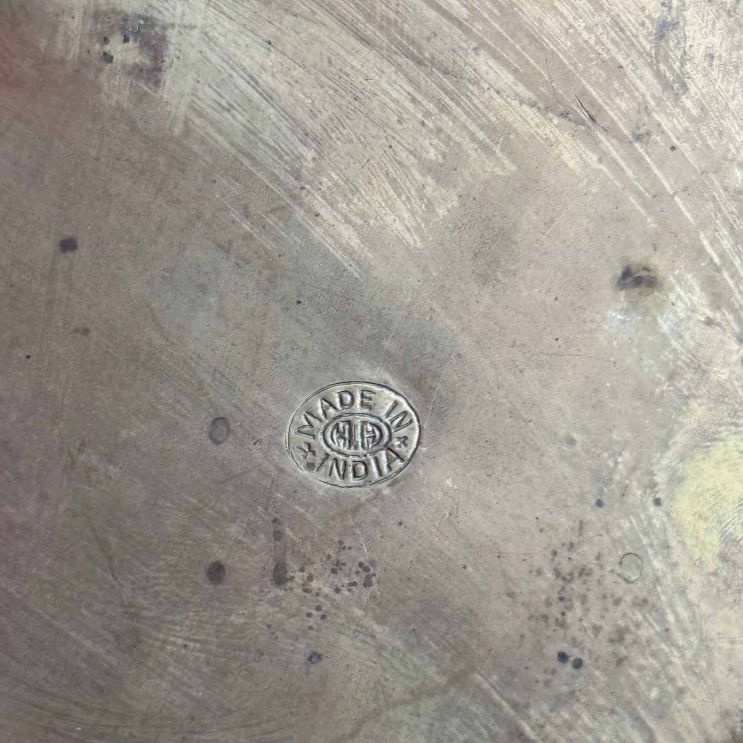 Vintage etched Solid Brass made in India plate