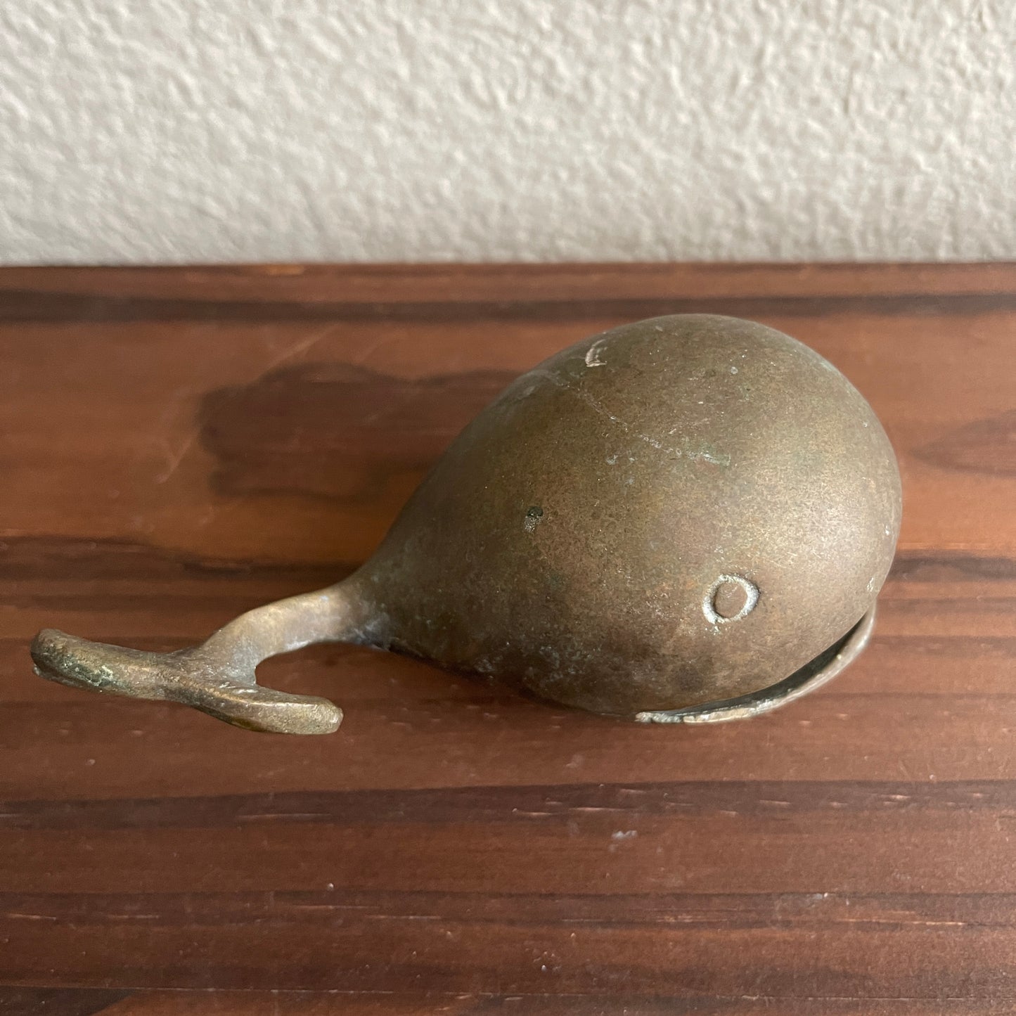 Vintage Solid Brass Whale Ashtray /Paperweight
