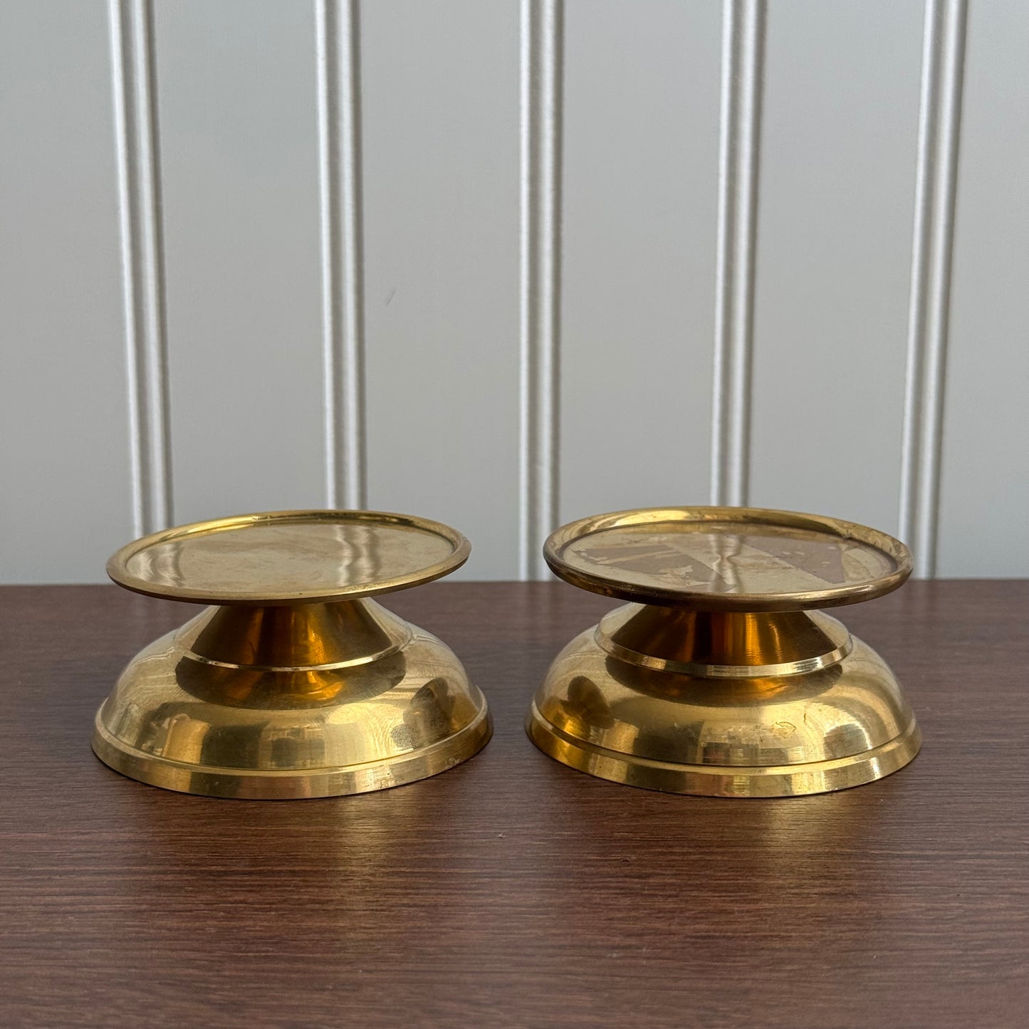 Metal Brass set of candle holders