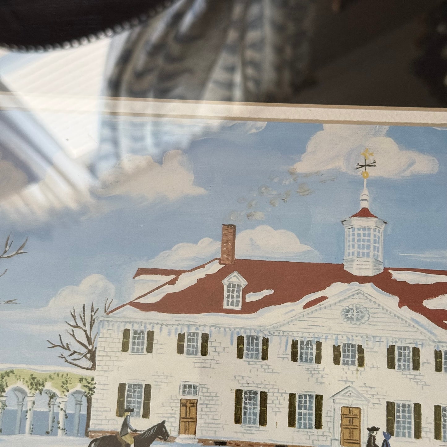 Vintage George Washington's Mount Vernon scenery Print Framed