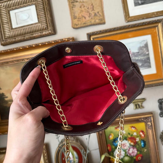 Vintage Brown Victoria Secret Faux Fur Bag