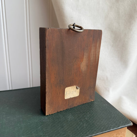 Vintage Hand painted girl on wooden piece