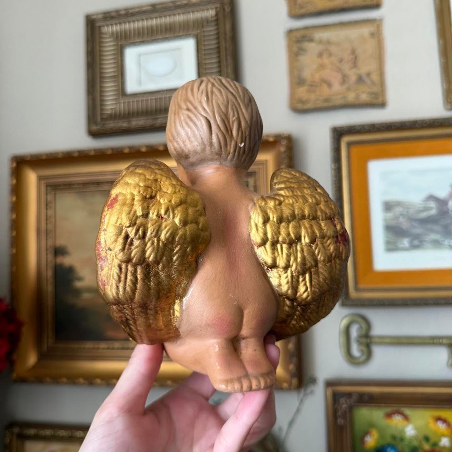 Vintage Hand-Painted Ceramic Cherub