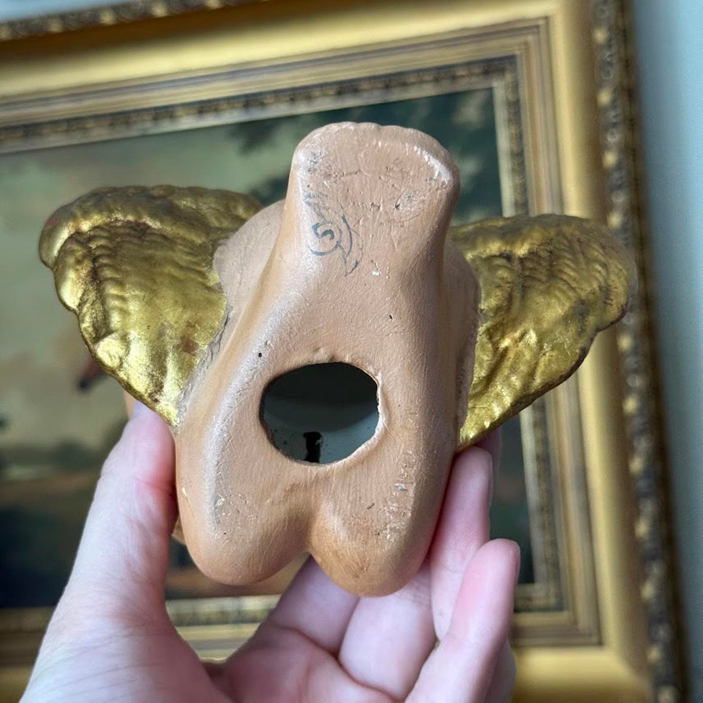 Vintage Hand-Painted Ceramic Cherub