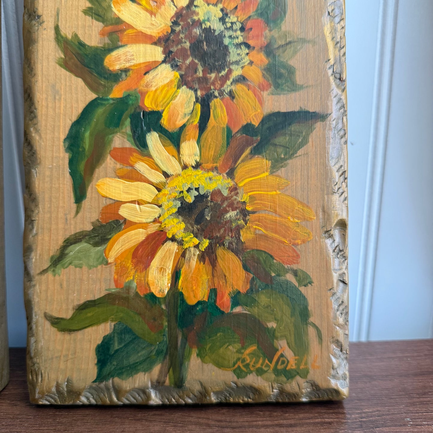Handpainted Sunflower Wall Plaques Set