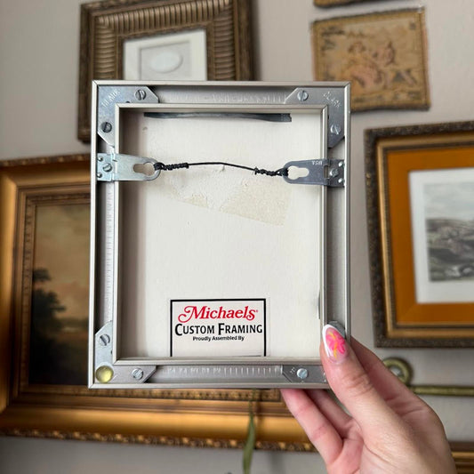 Vintage Small Metal Framed Pressed Flower Artwork