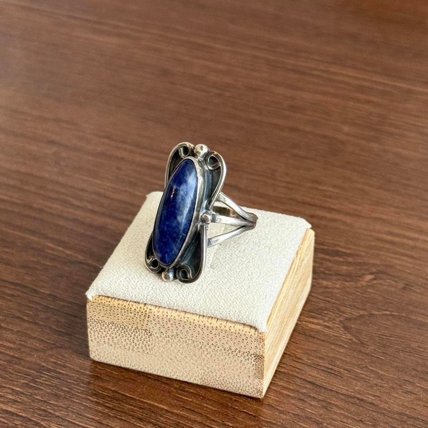 Sterling silver lapis lazuli ring ring