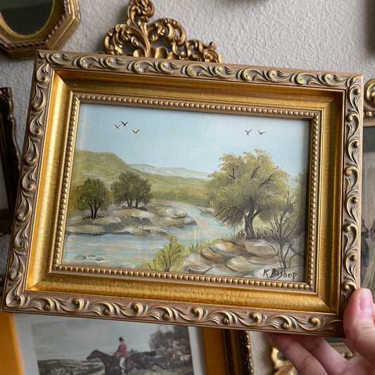 Vintage scenery landscape oil painting K.Bishop