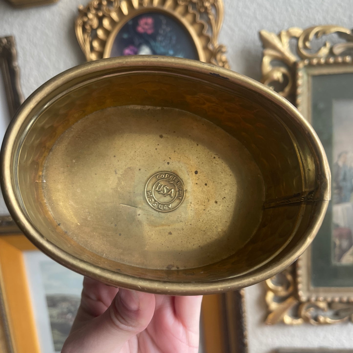 Vintage small Brass Planter with Brass Rope & Tassels details