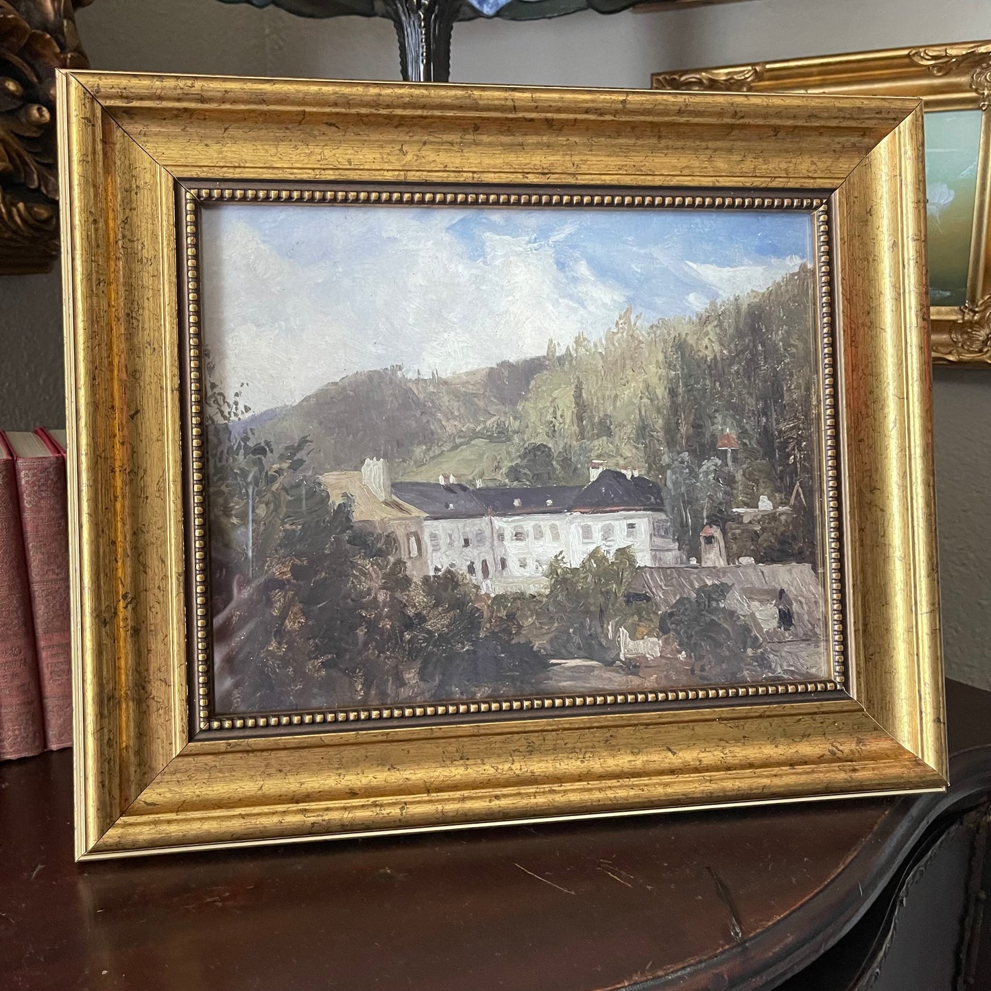 Vintage inspired House scenery art print framed Gallery Wall