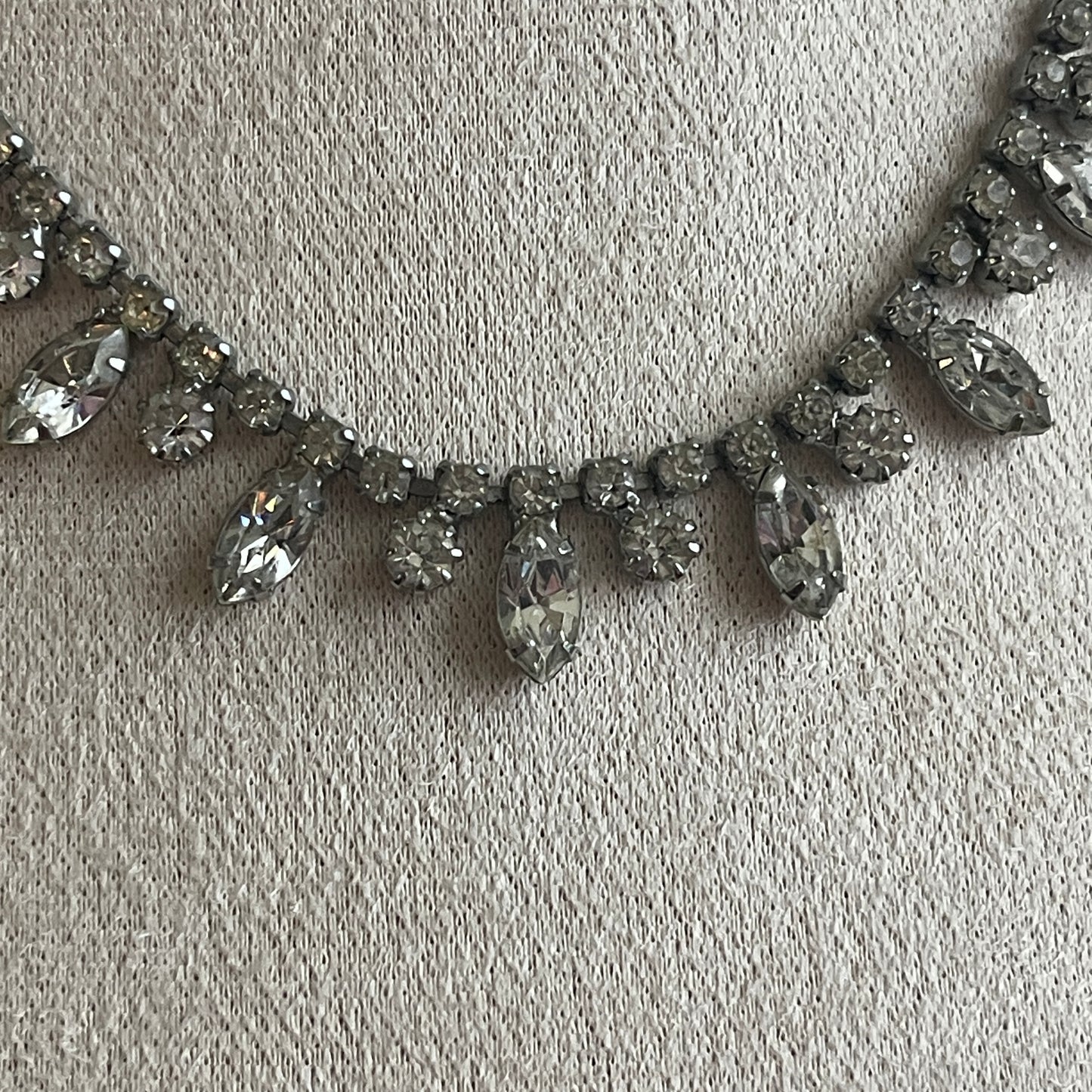 Vintage KRAMER Of New York Marquis and Round Rhinestones Choker Necklace