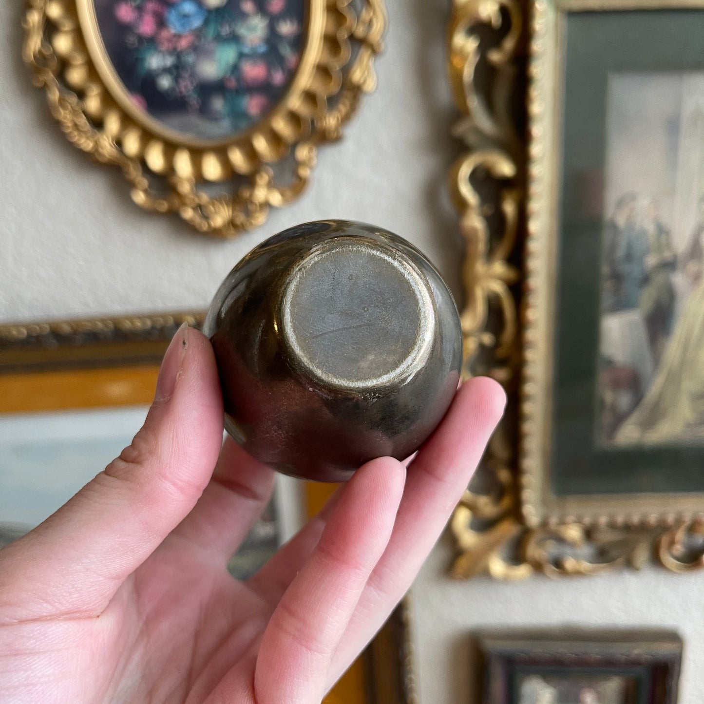 Vintage Brass Apple Trinket Box
