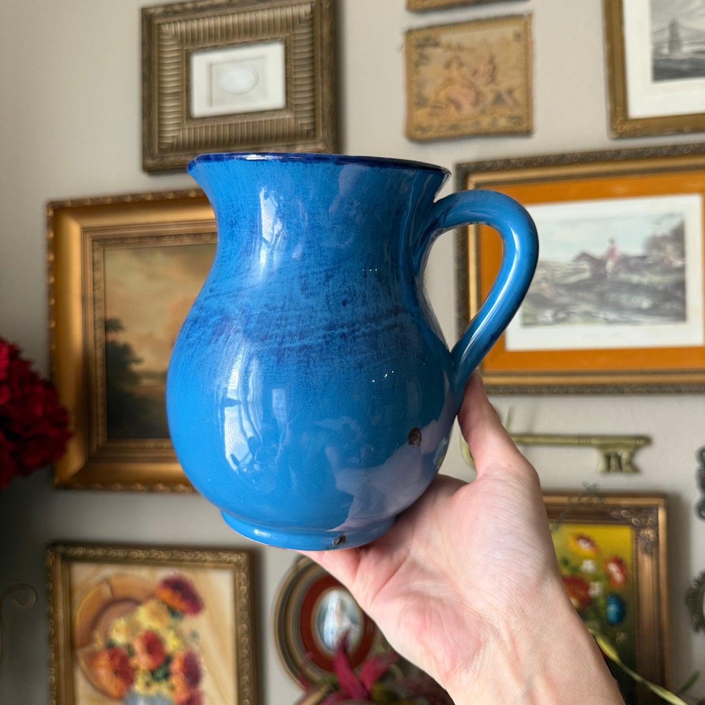 Italy Blue Glazed Pitcher