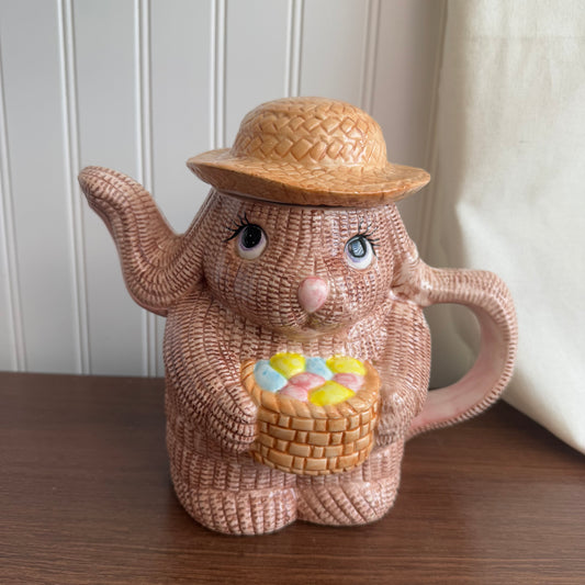 Ceramic Floppy Ears Bunny Rabbit Teapot