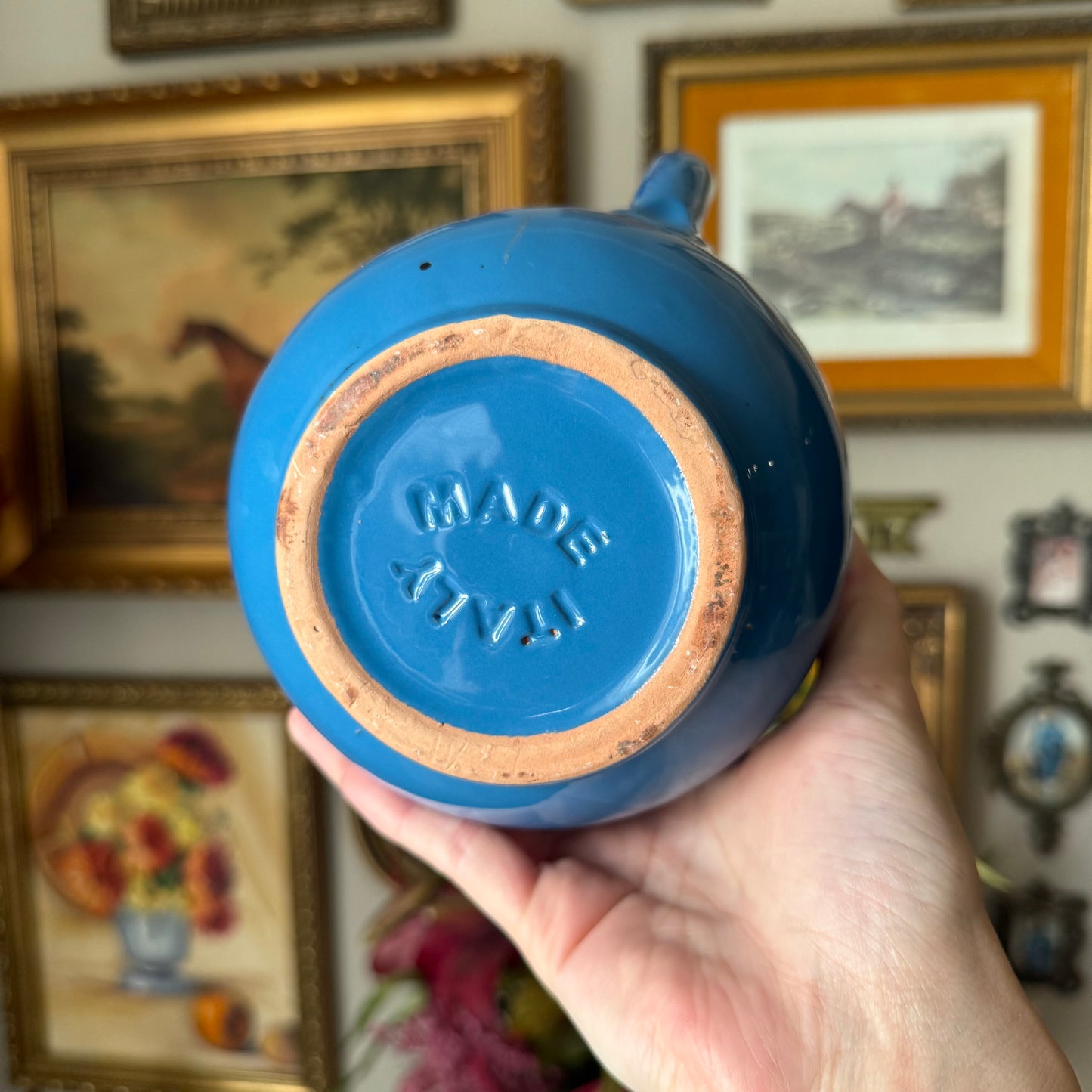 Italy Blue Glazed Pitcher