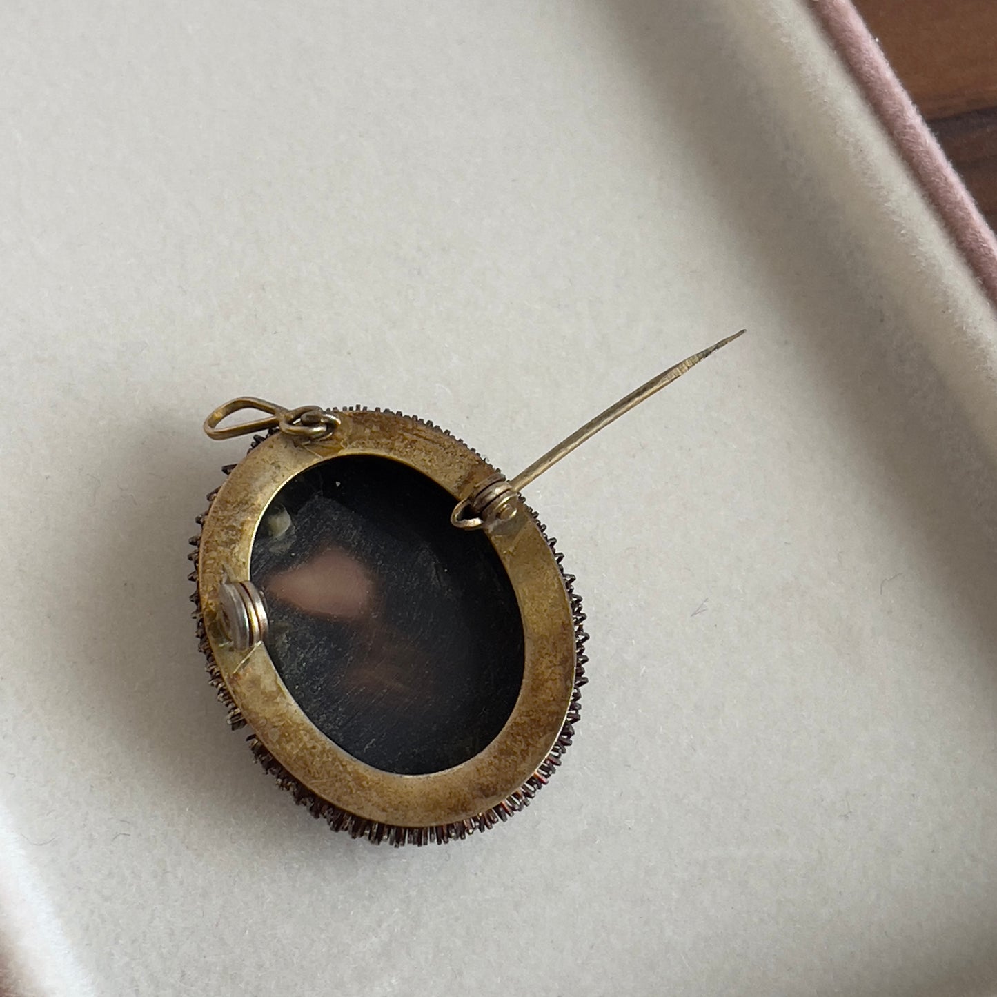 Vintage antique silver Mother of Pearl Carved Cameo brooch & pendant