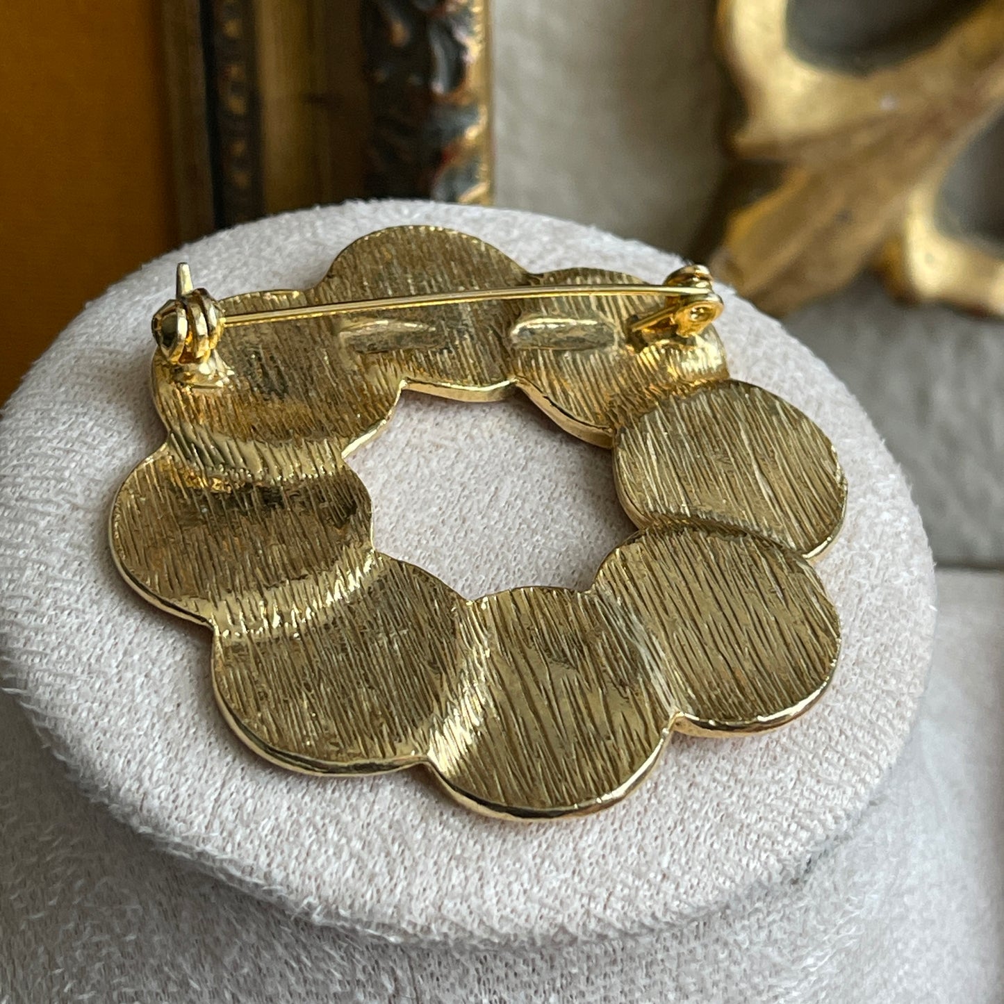 Vintage French gold tone Coin Brooch