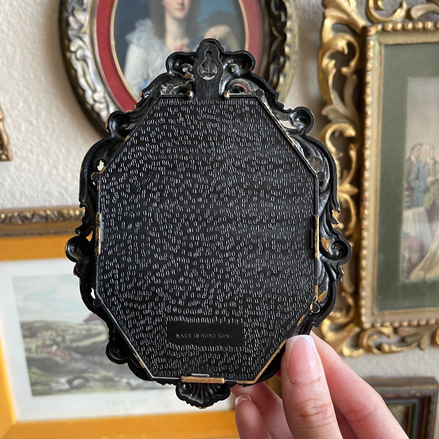 Vintage ornate gold tone Art print plastic frame