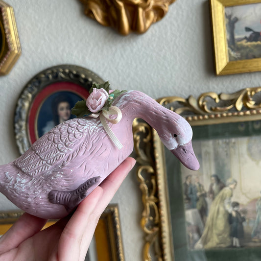 Vintage ceramic Goose edge shelf decor