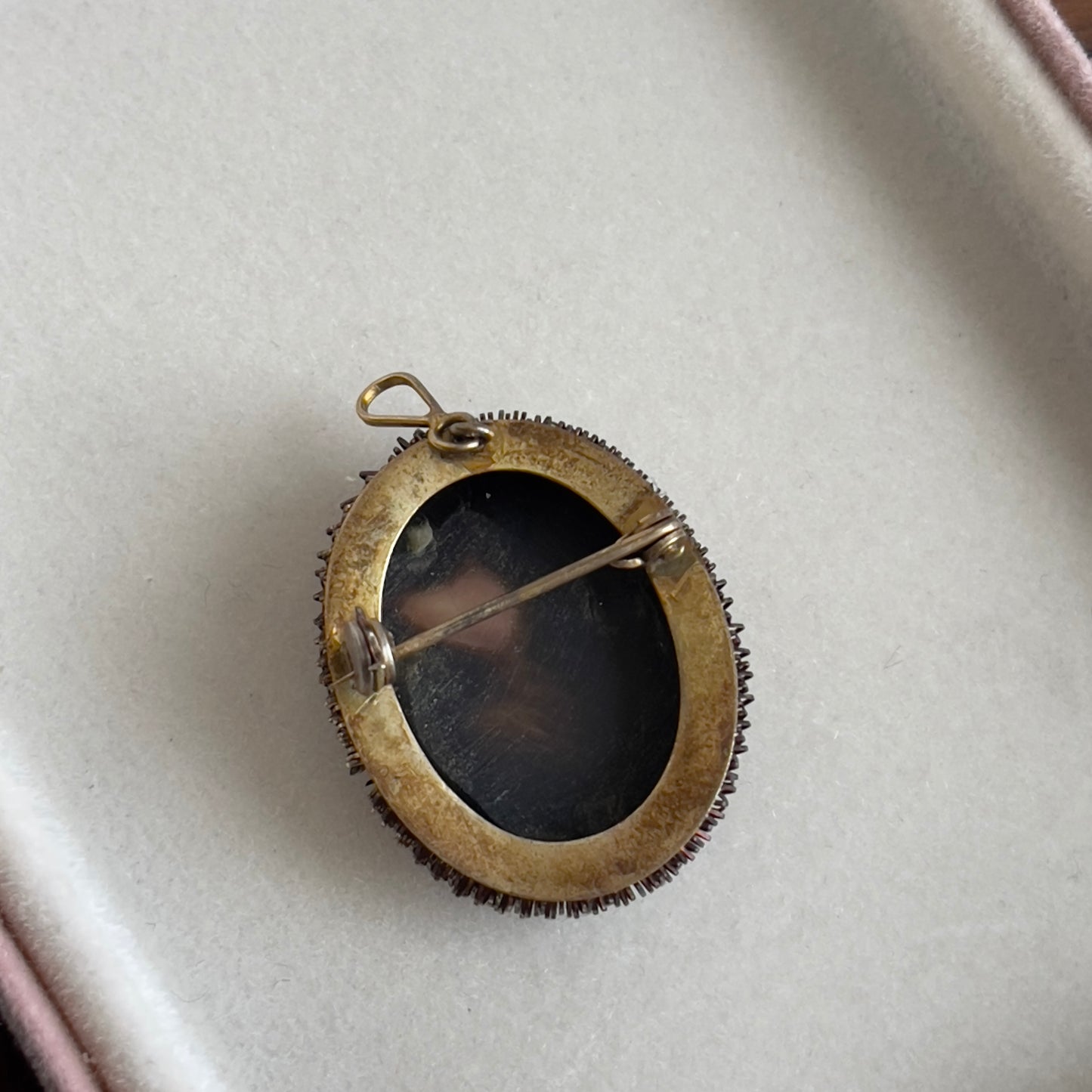 Vintage antique silver Mother of Pearl Carved Cameo brooch & pendant