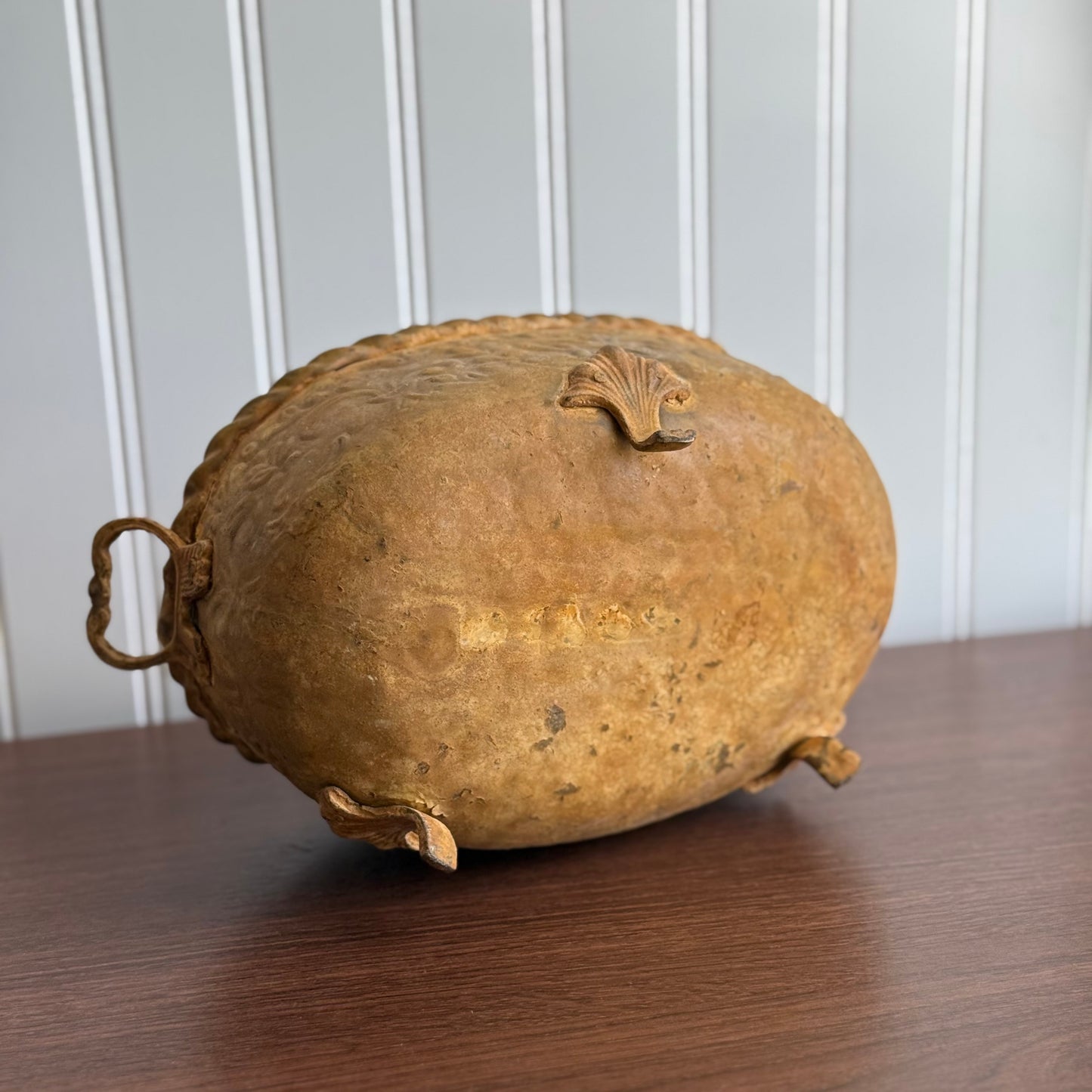 Vintage Rustic Metal Footed Planter